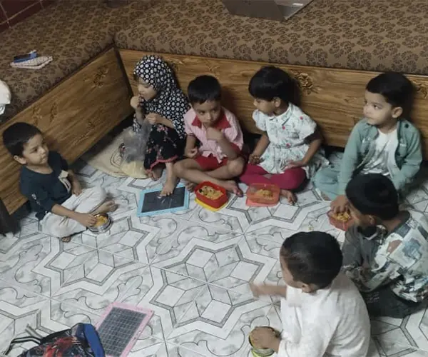 Children sharing a nutritious meal together