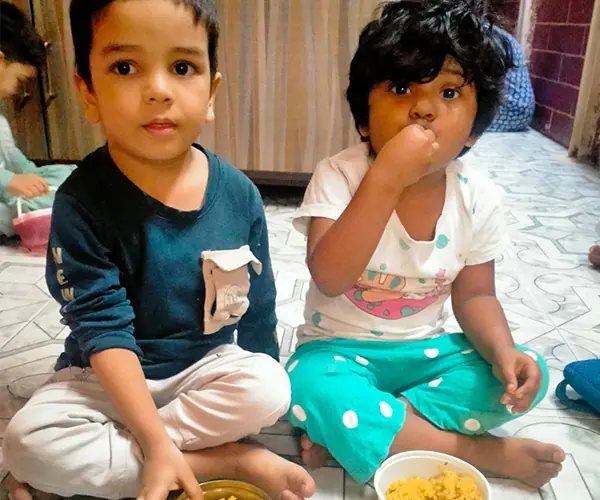 Children enjoying a nutritious meal