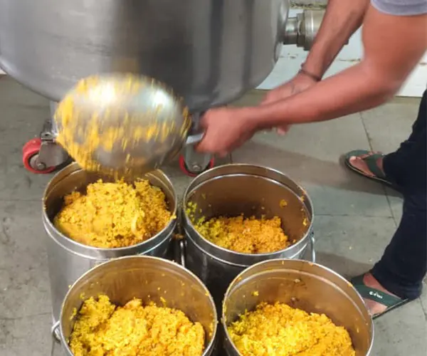 Fresh meals prepared for distribution